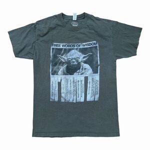 Yoda Star Wars Men’s Medium Army Green T-Shirt Words of Wisdom 100% Cotton